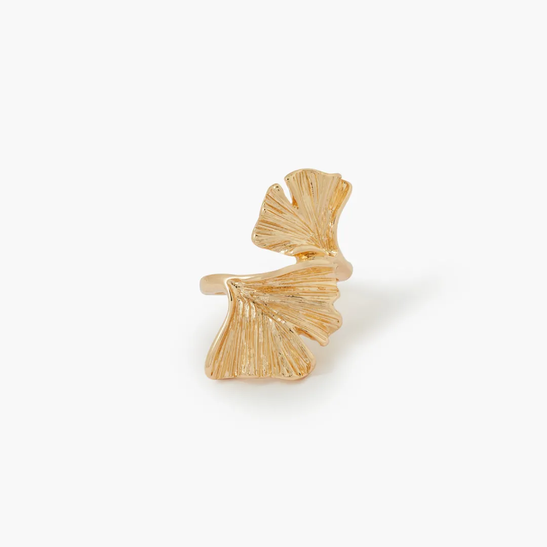 Fashion Bague feuille de Ginkgo Bagues
