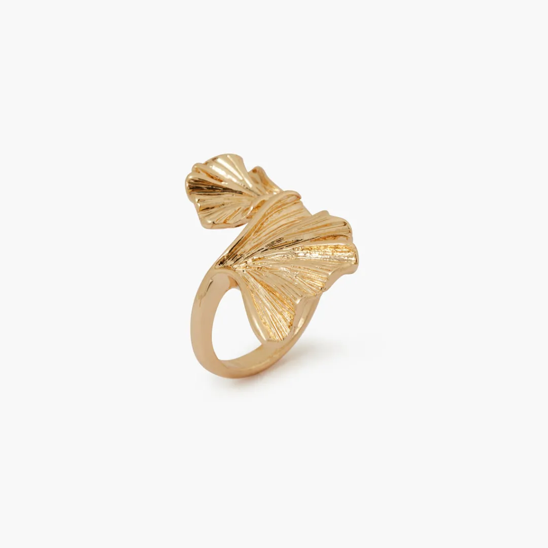 Fashion Bague feuille de Ginkgo Bagues