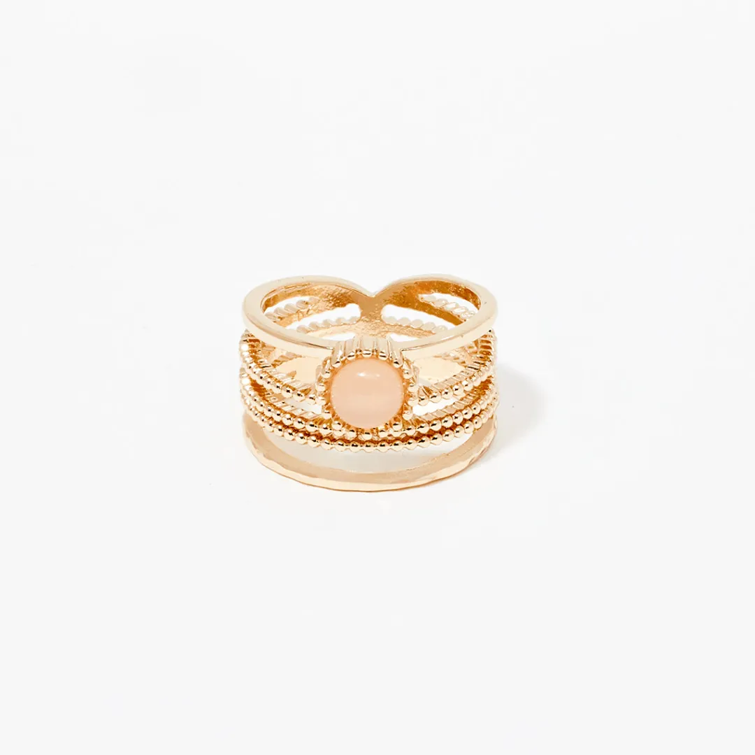 Best Sale Bague large avec pierre fantaisie Bagues