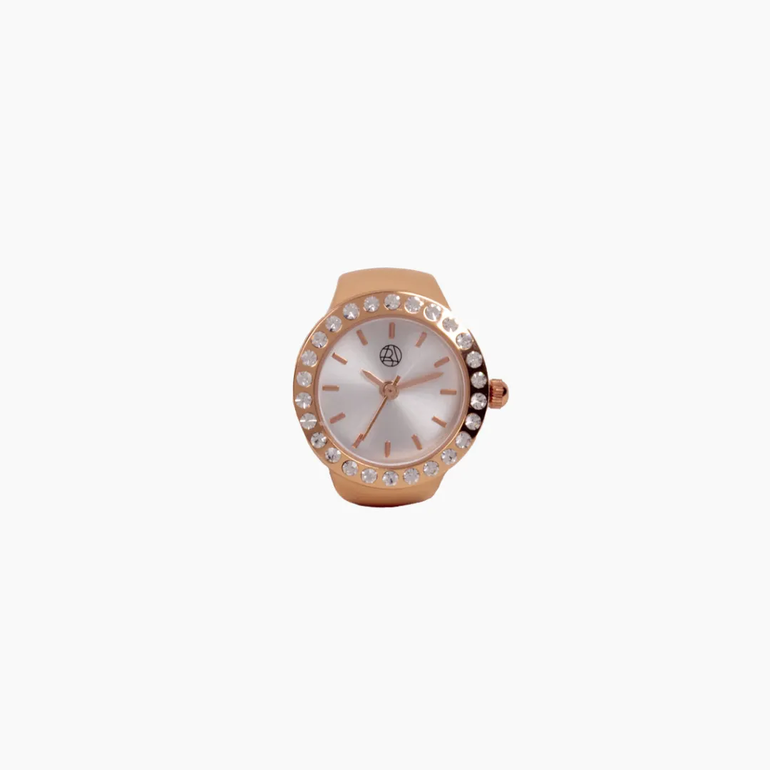 Cheap Bague Montre doré avec strass Montres | Bagues