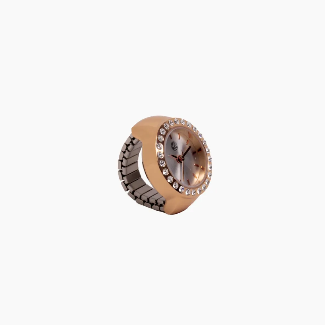 Cheap Bague Montre doré avec strass Montres | Bagues