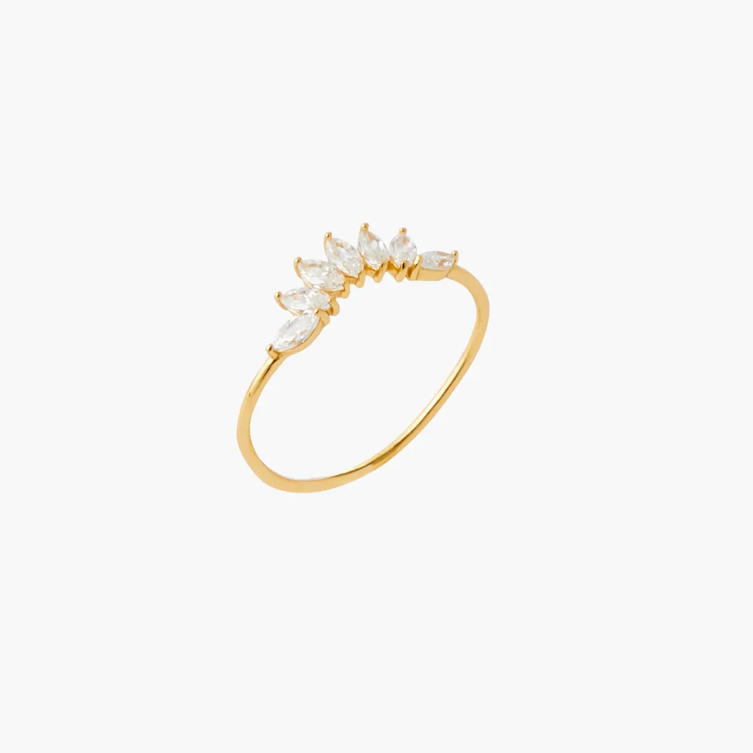 Shop Bague pétales zirconium Argent Garanti Bagues | Bagues