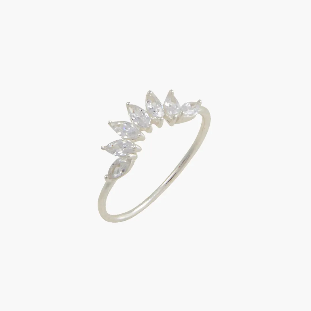 Hot Bague pétales zirconium Argent Garanti Bagues | Bagues