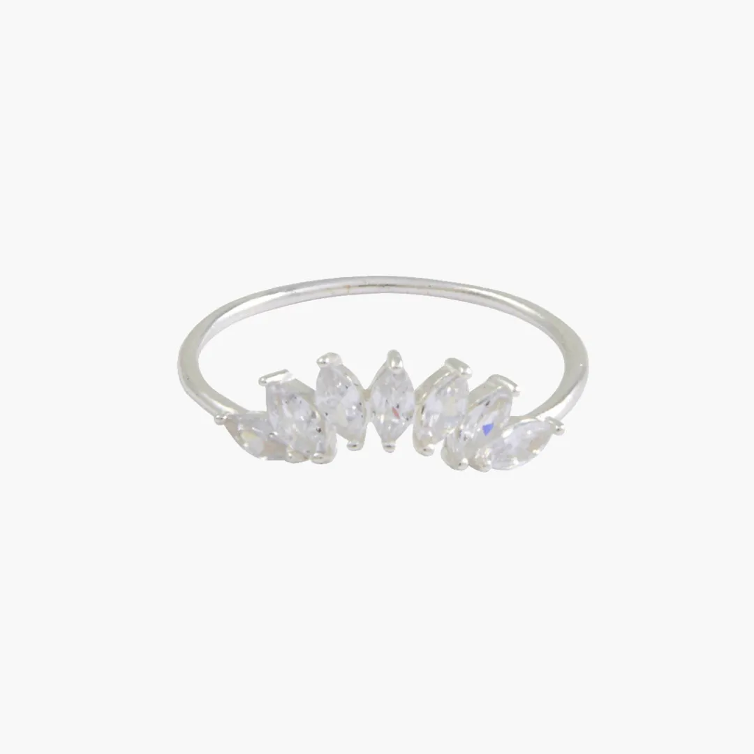 Hot Bague pétales zirconium Argent Garanti Bagues | Bagues