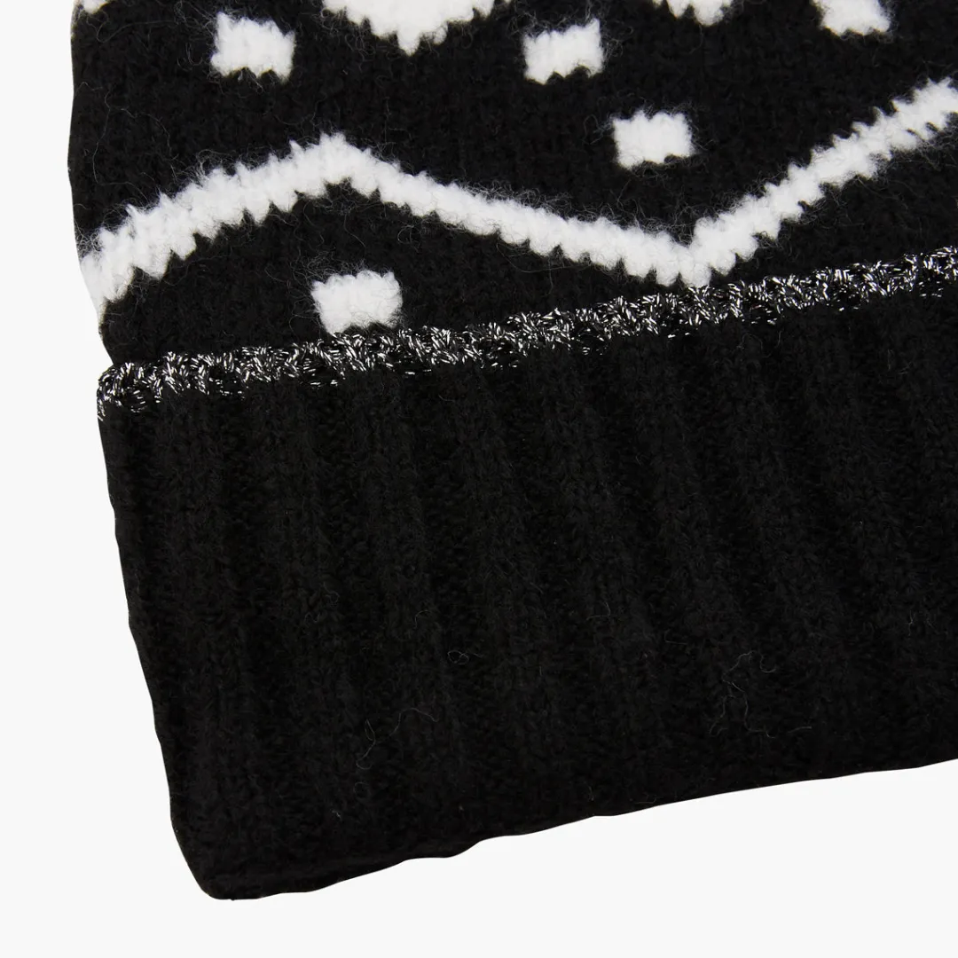 Flash Sale Bonnet noir/blanc à pompon Casquettes Et Bonnets