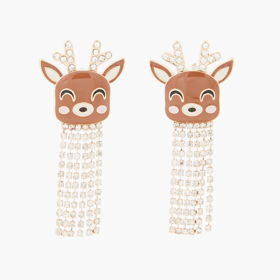 New Boucle d'oreilles Noël tête de renne Boucles D'Oreilles