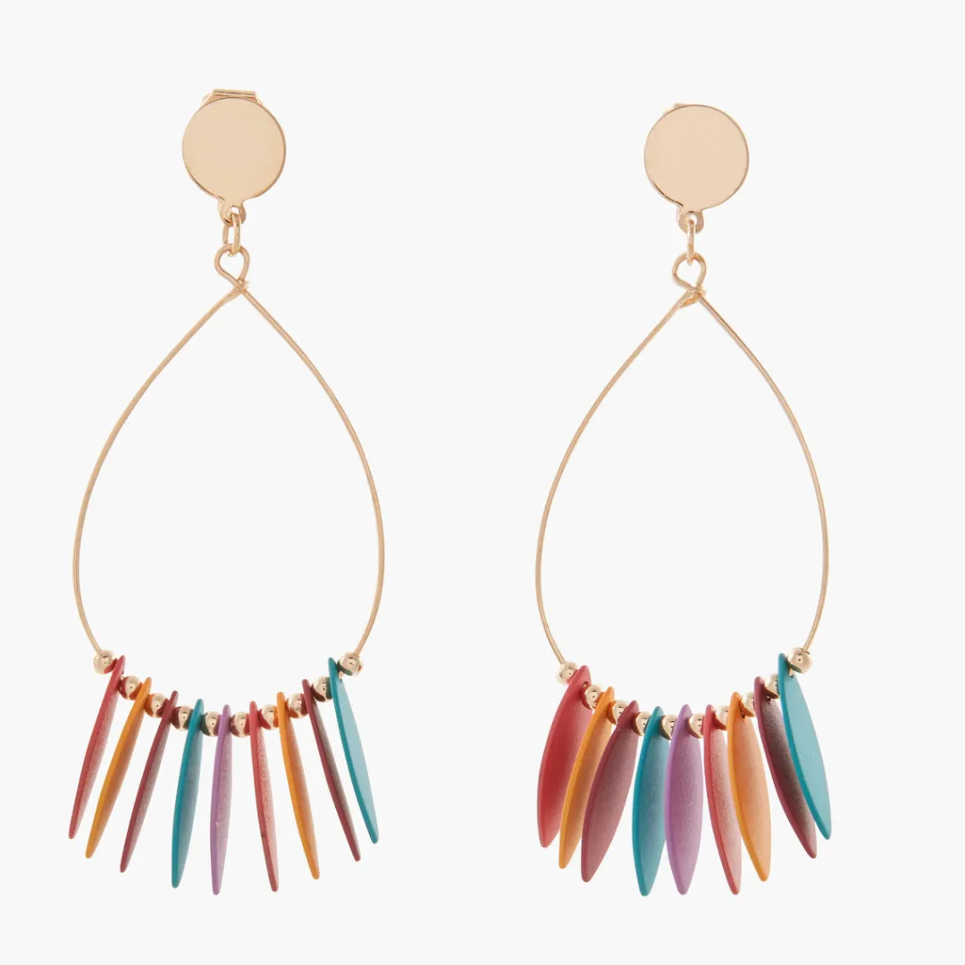 Hot Boucles d'oreilles clips à pampilles colorées Boucles D'Oreilles