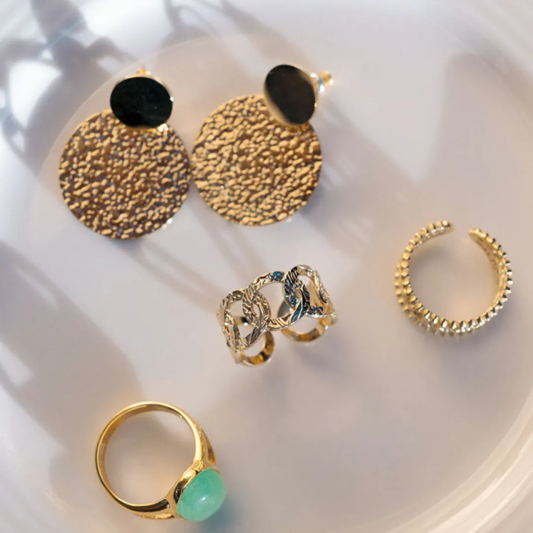 Shop Boucles d'oreilles disques martelés Acier Inoxydable Boucles D’Oreilles | Boucles D'Oreilles