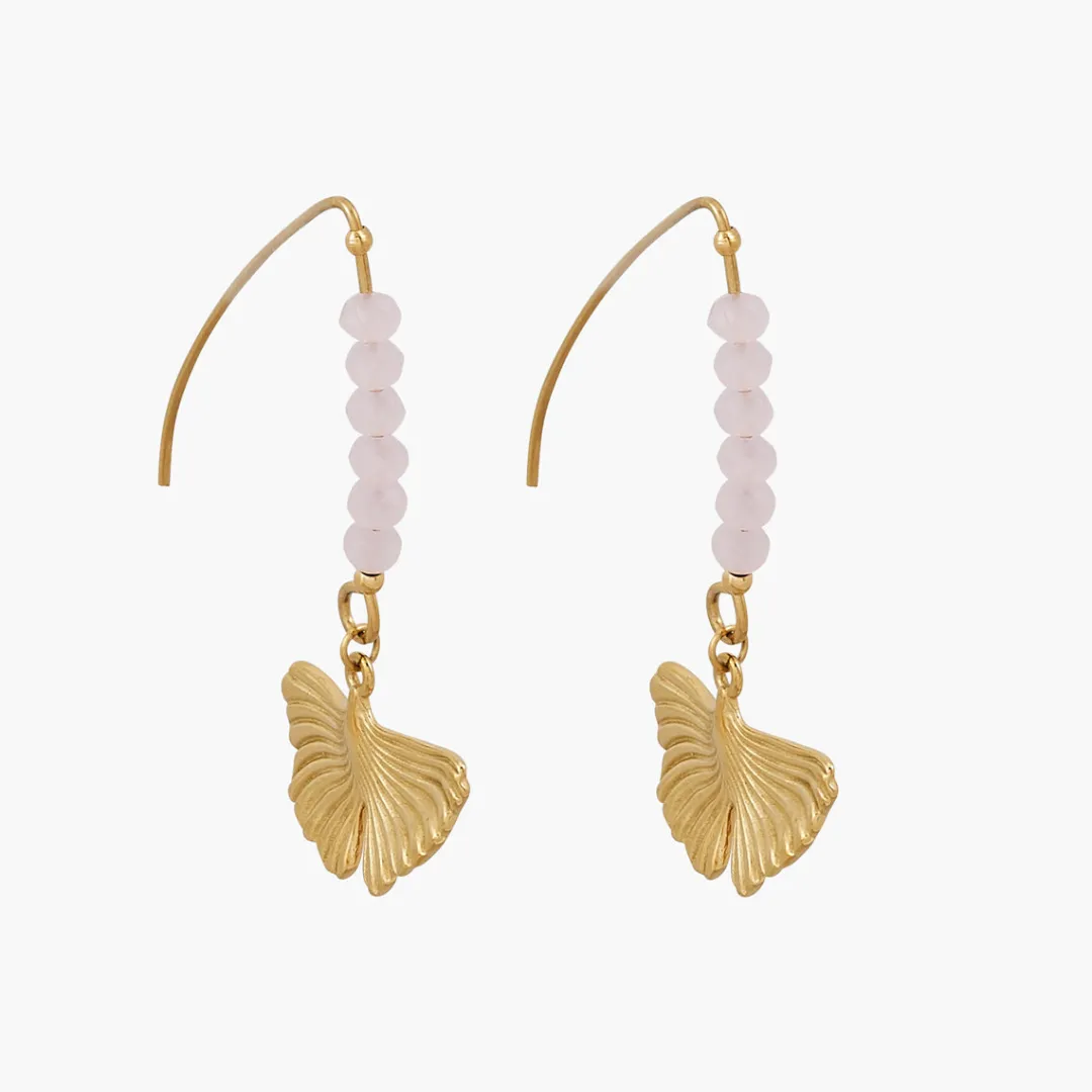 Sale Boucles d'oreilles feuille ginkgo Acier Inoxydable Boucles D’Oreilles | Boucles D'Oreilles