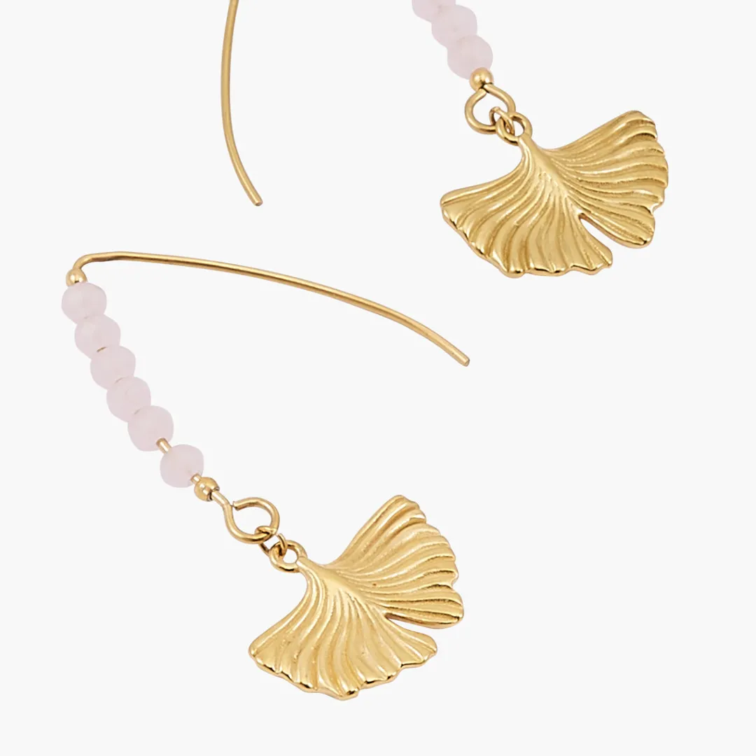 Sale Boucles d'oreilles feuille ginkgo Acier Inoxydable Boucles D’Oreilles | Boucles D'Oreilles