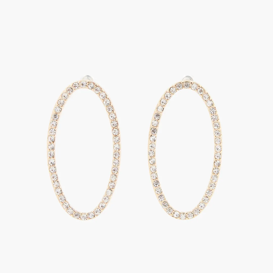 Hot Boucles d'oreilles ovales à strass Xmas Party Boucles D'Oreilles