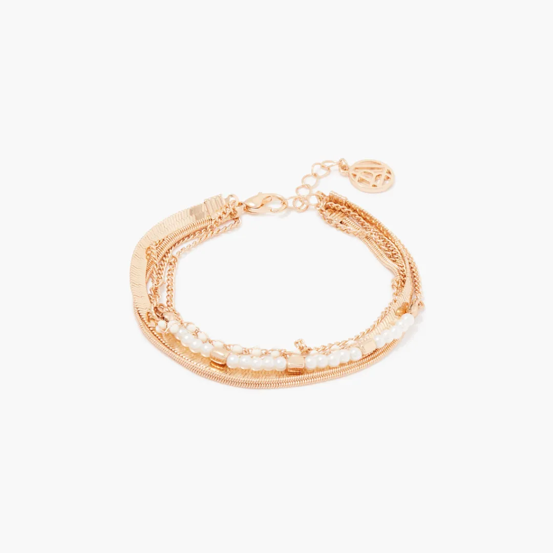 Sale Bracelet multi rangs chaines et perles Bracelets