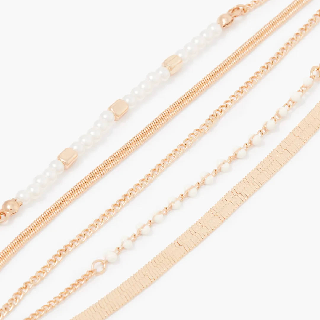 Sale Bracelet multi rangs chaines et perles Bracelets