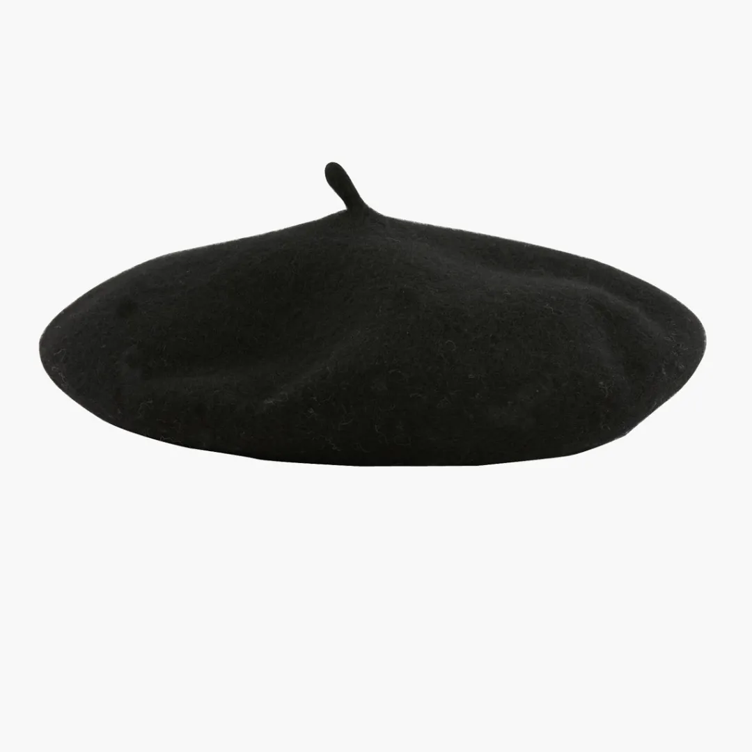 Shop Béret noir en laine Casquettes Et Bonnets