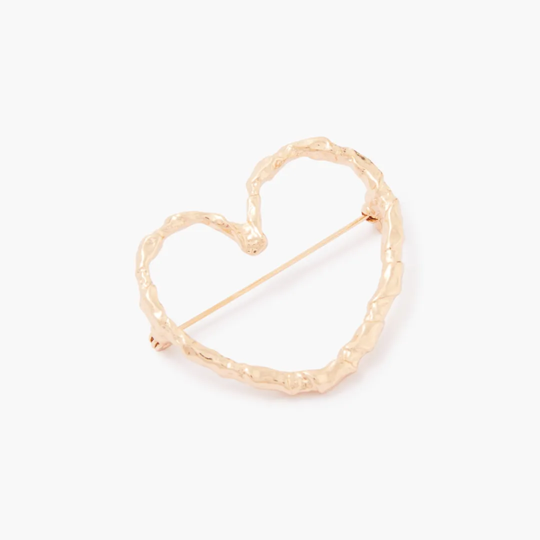 Cheap Broche coeur dorée Broches