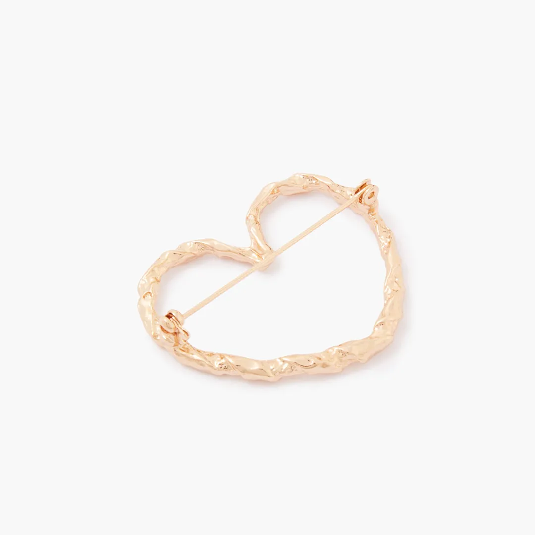 Cheap Broche coeur dorée Broches