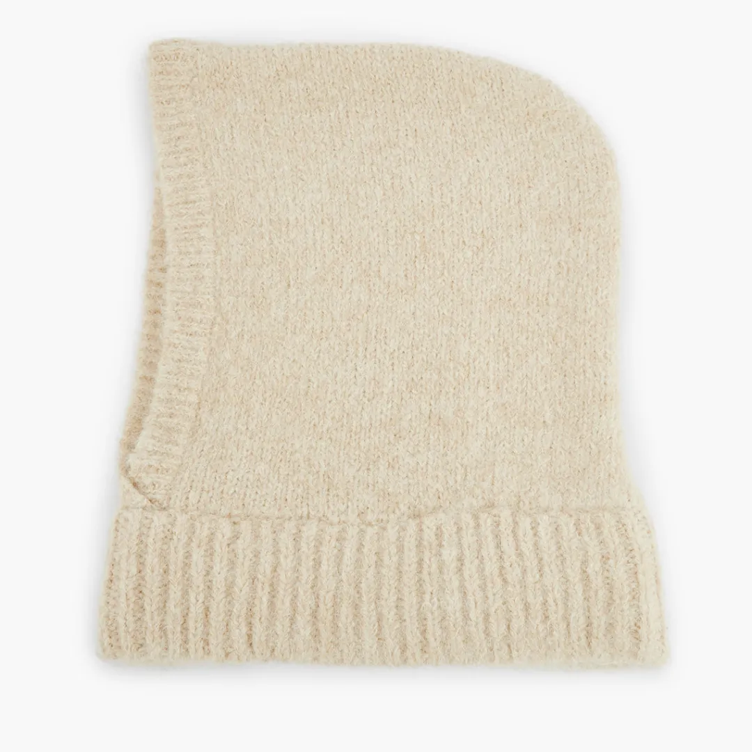 Sale Cagoule en laine beige Casquettes Et Bonnets