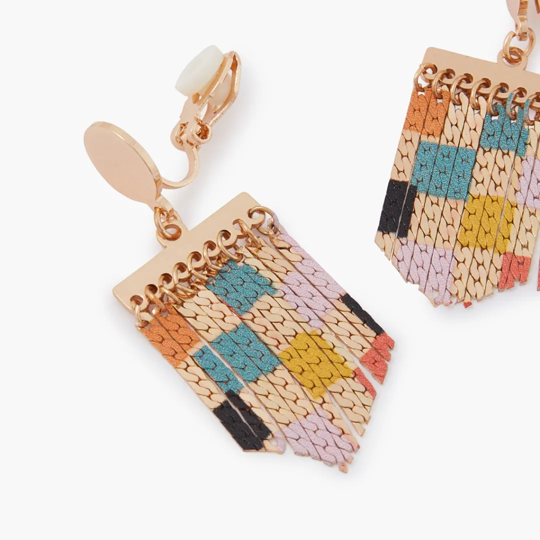 Cheap Clips d'oreilles chaînes imprimées Boucles D'Oreilles