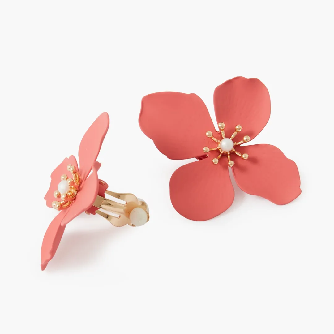 Sale Clips d'oreilles fleurs Boucles D'Oreilles