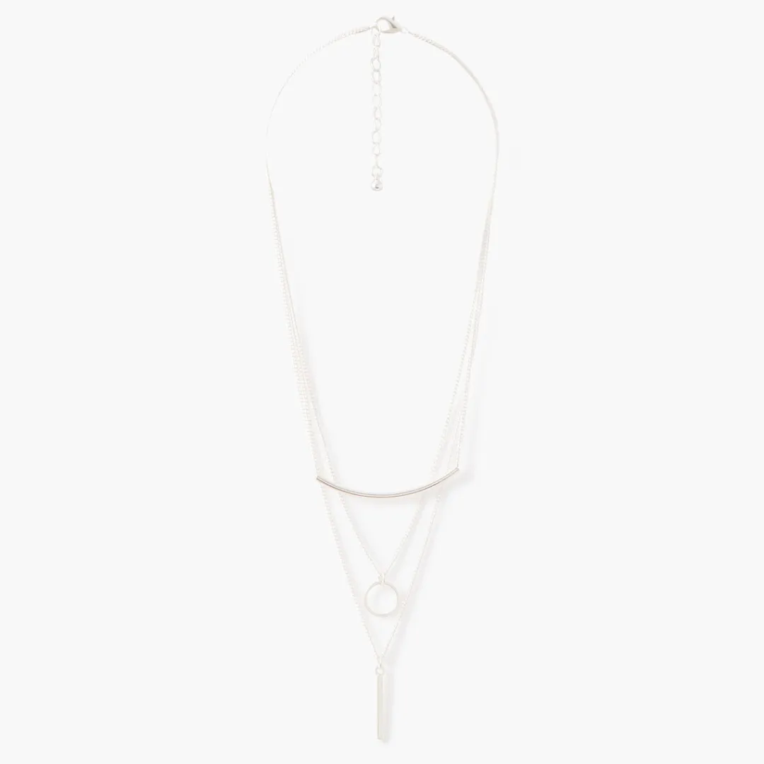 Fashion Collier 3 rangs argenté Colliers