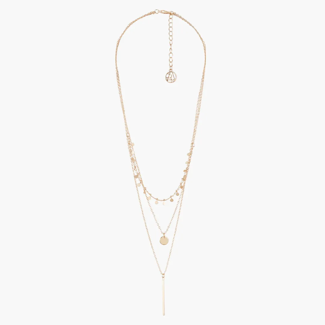 Cheap Collier 3 rangs avec médaille Colliers