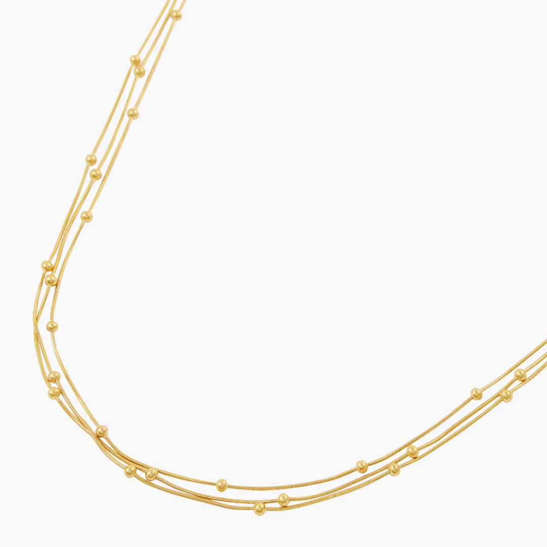 Cheap Collier 3 rangs chaine avec boules en acier Colliers | Colliers