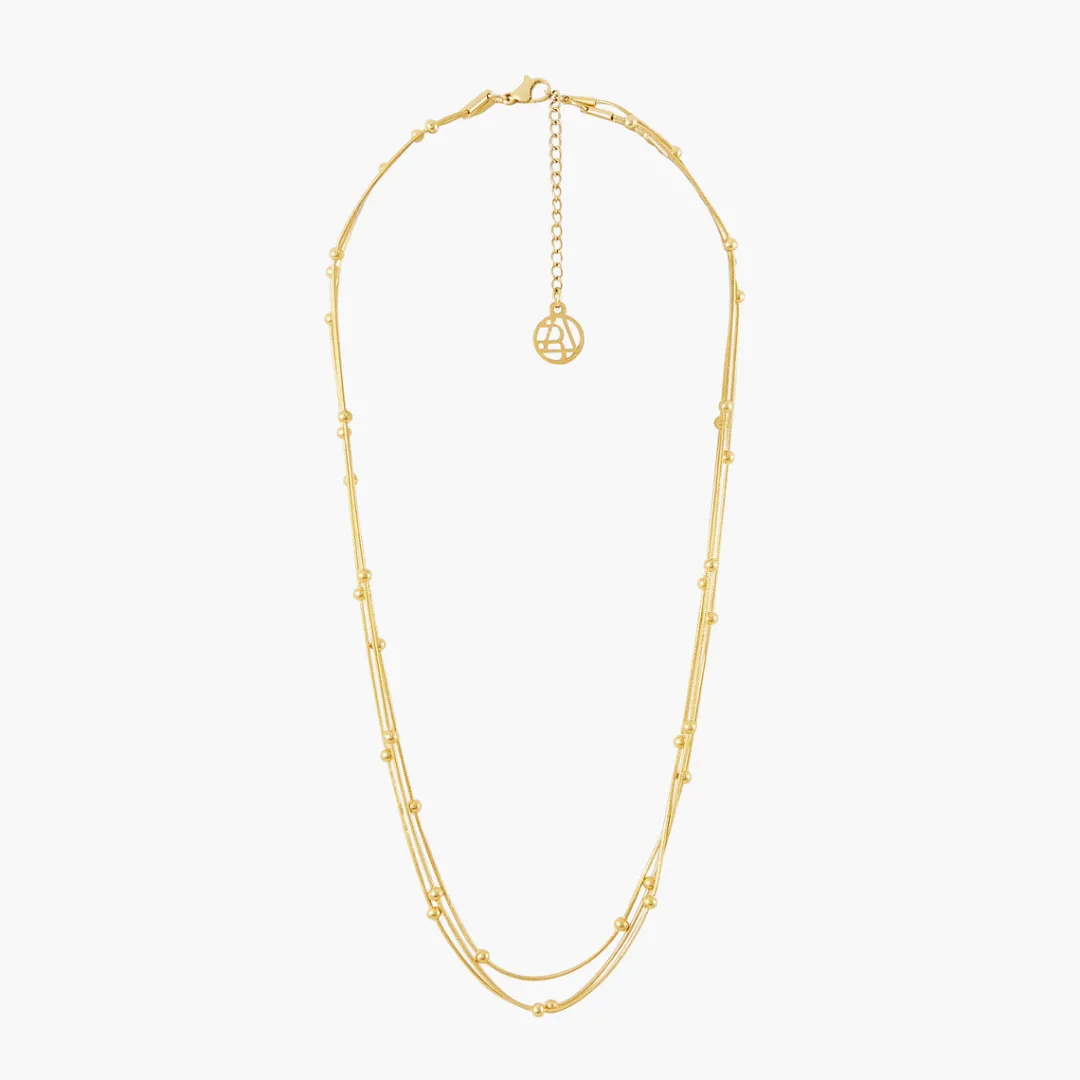 Cheap Collier 3 rangs chaine avec boules en acier Colliers | Colliers