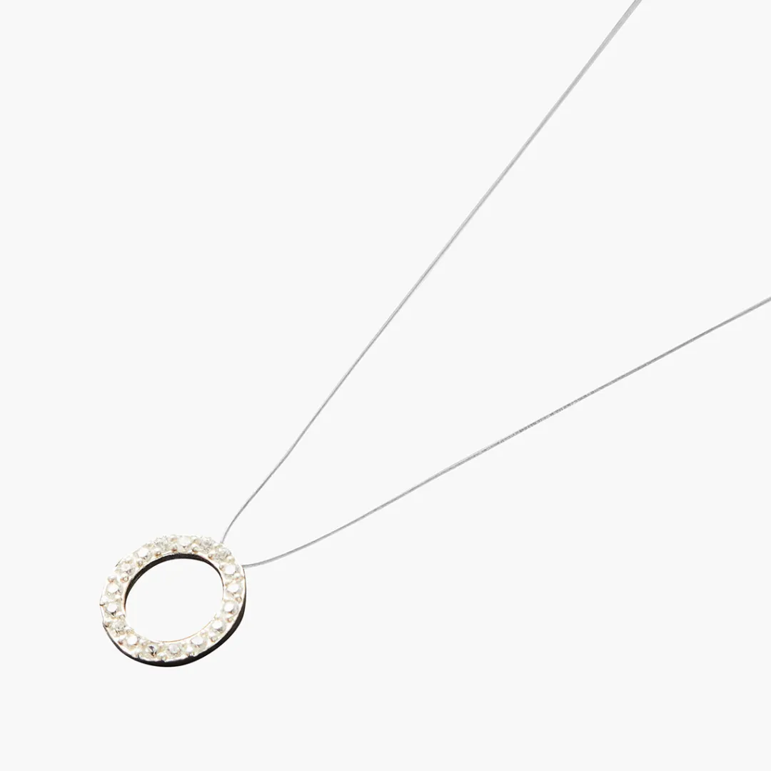 Discount Collier anneau zirconium Argent Garanti Colliers | Colliers