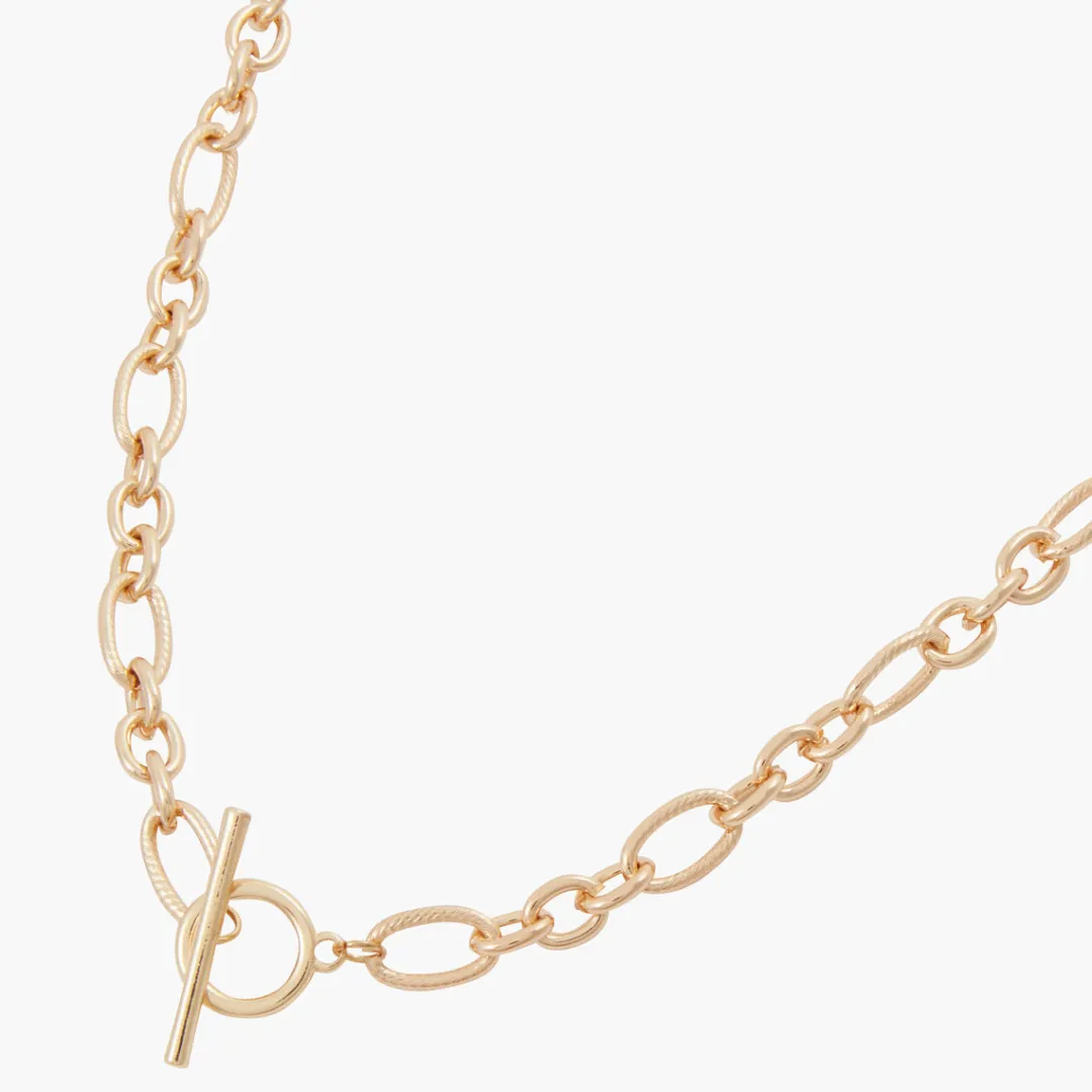 Clearance Collier doré à maillons avec fermoir en T City Blush Colliers