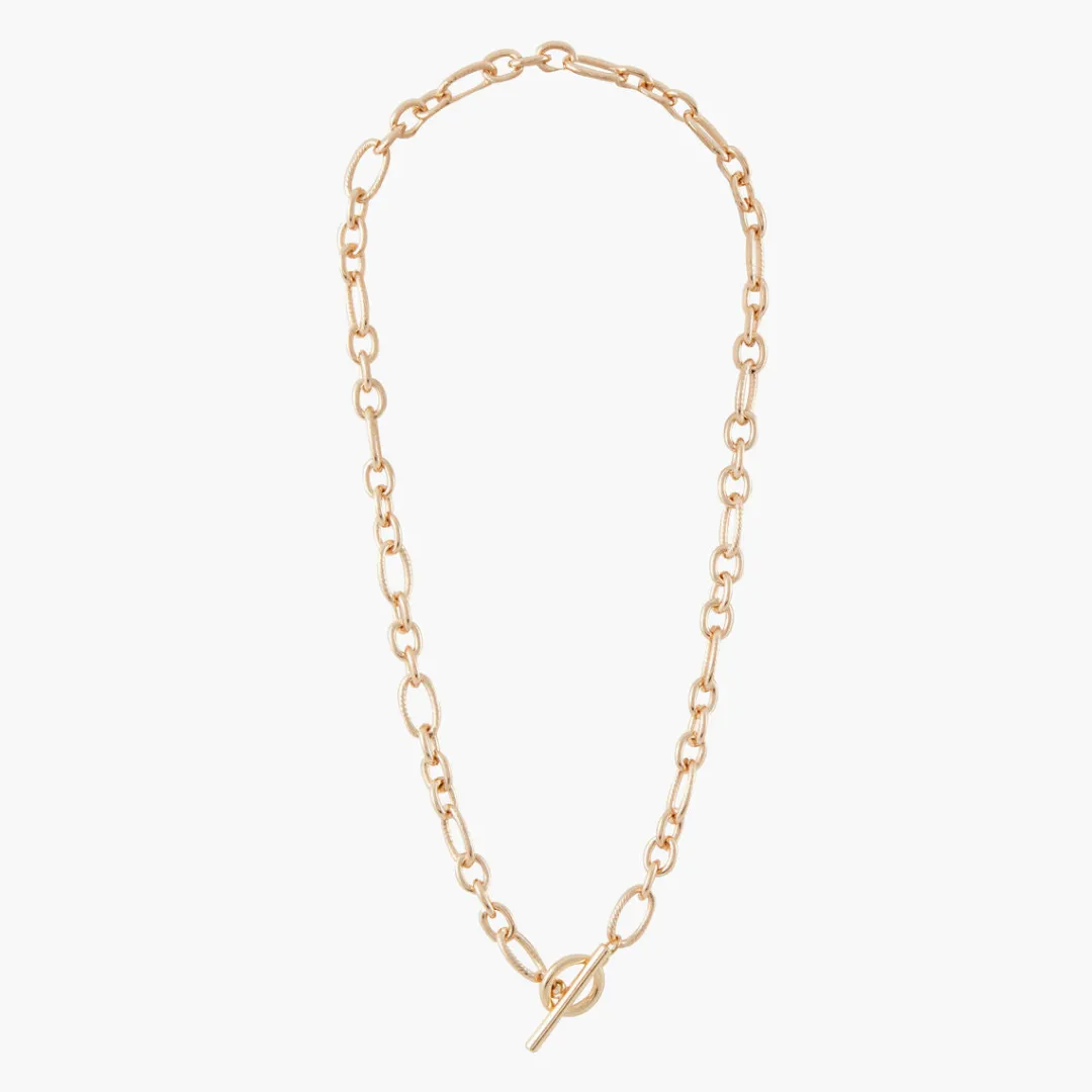 Clearance Collier doré à maillons avec fermoir en T City Blush Colliers