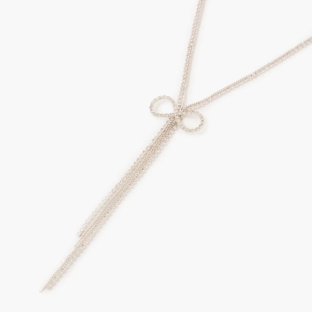 Cheap Collier long à noeud chaine et strass Colliers