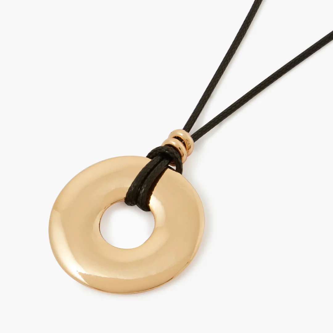 Store Collier pendentif disque doré Colliers