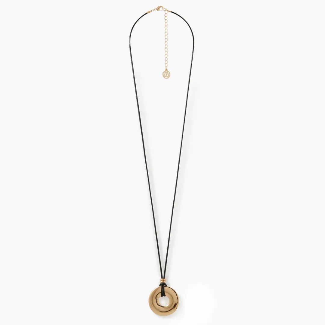 Store Collier pendentif disque doré Colliers