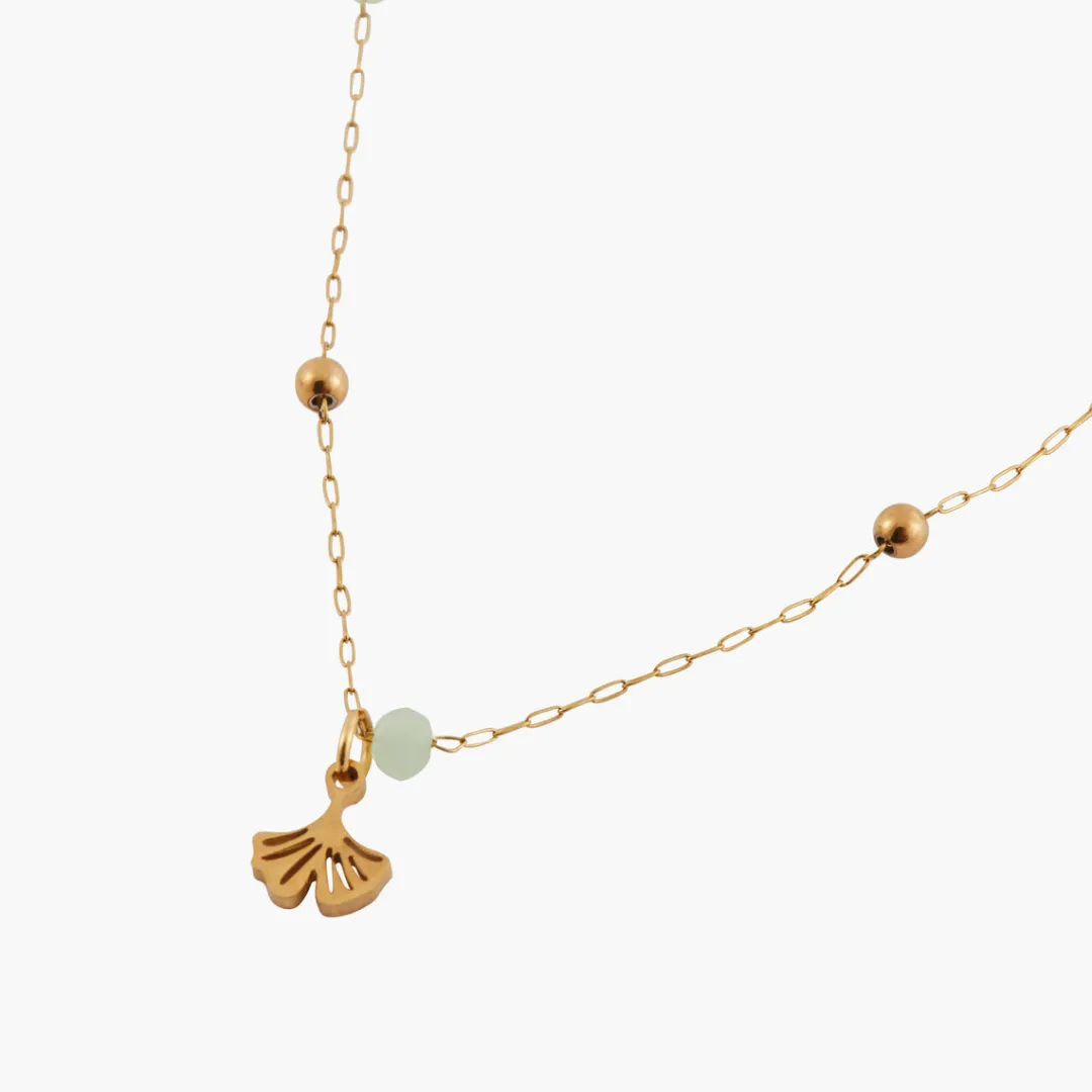 Online Collier perles et gingko Acier Inoxydable Colliers | Colliers