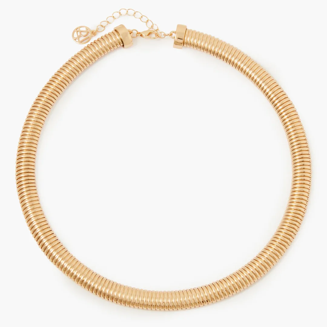 Hot Collier torque strié doré Colliers