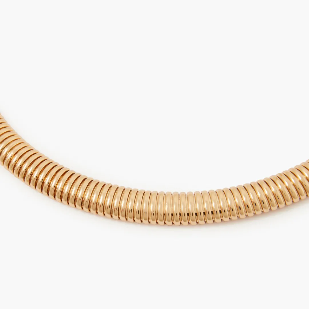 Hot Collier torque strié doré Colliers
