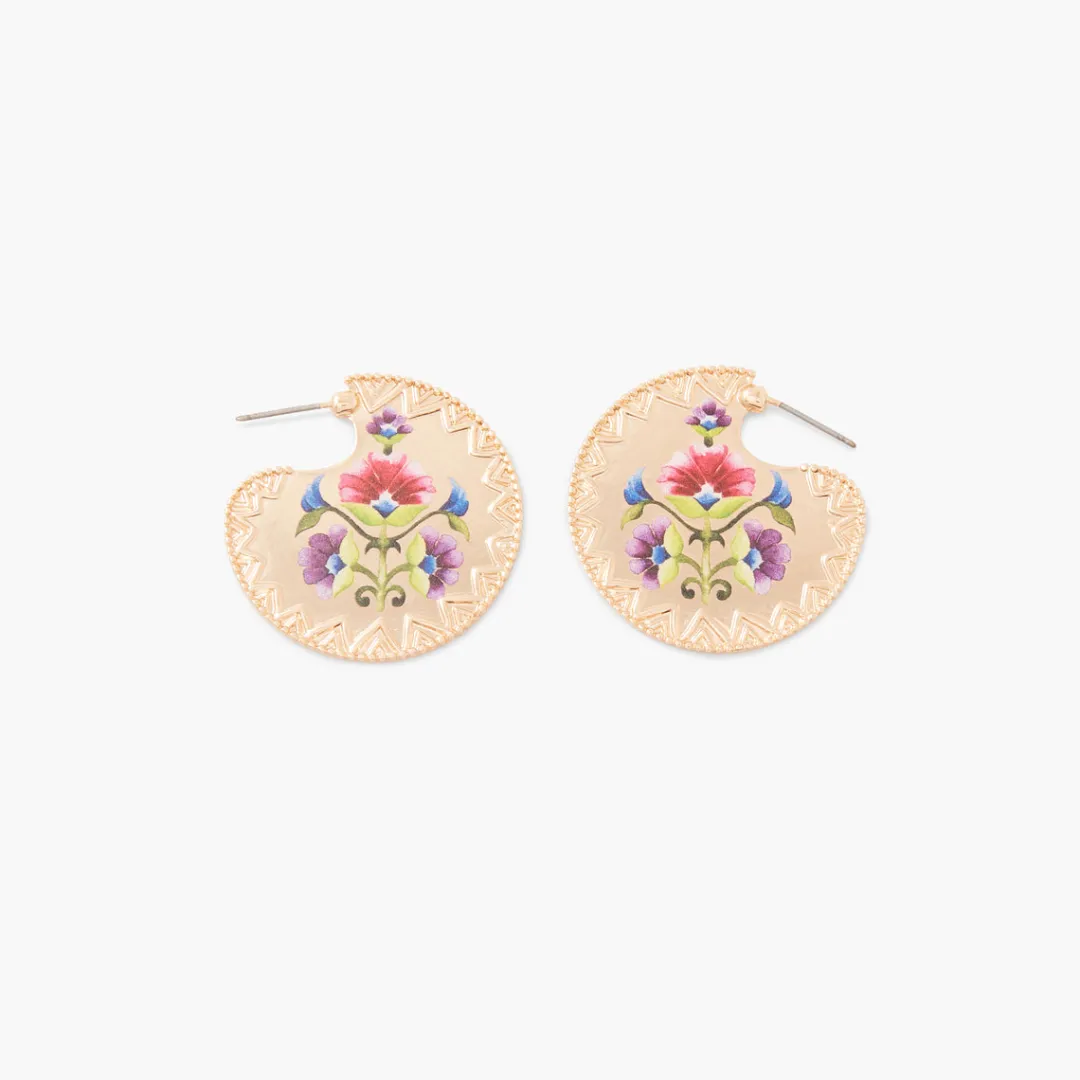 Sale Créole imprimées fleurs Boucles D'Oreilles