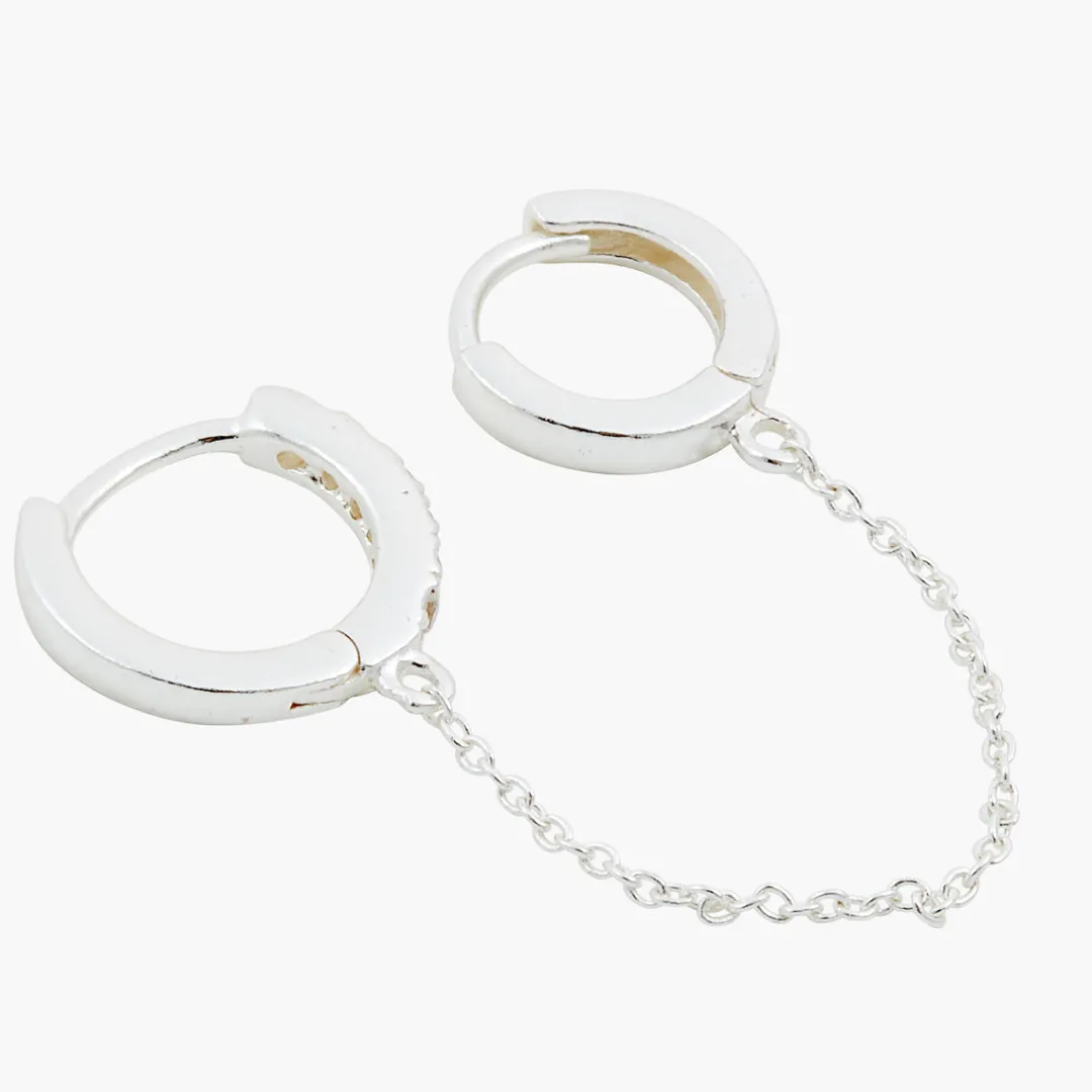 Store Créole single chaine Argent Garanti Boucles D'Oreilles | Boucles D'Oreilles