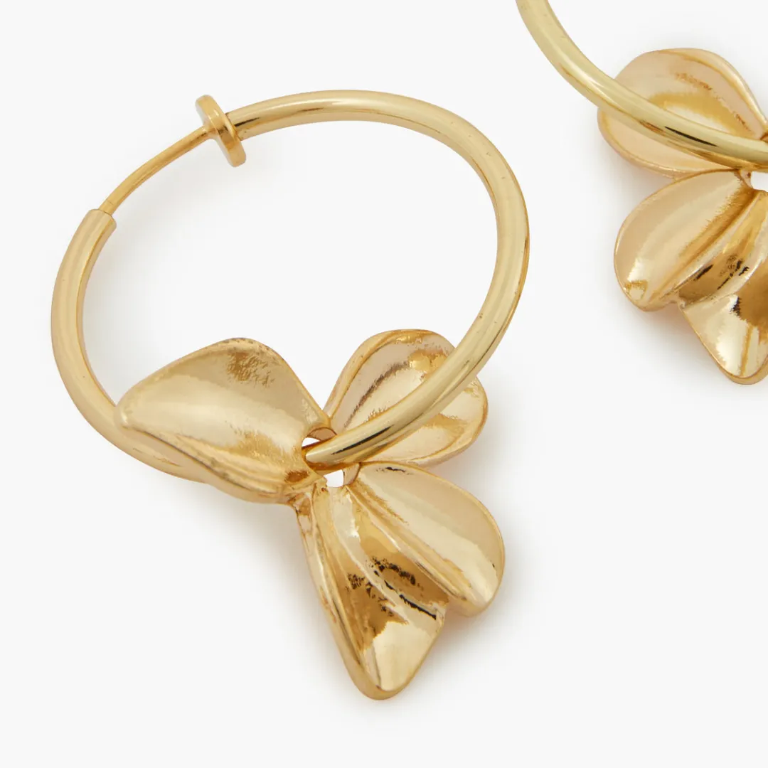 Best Créoles à piston pendentif fleur Boucles D'Oreilles