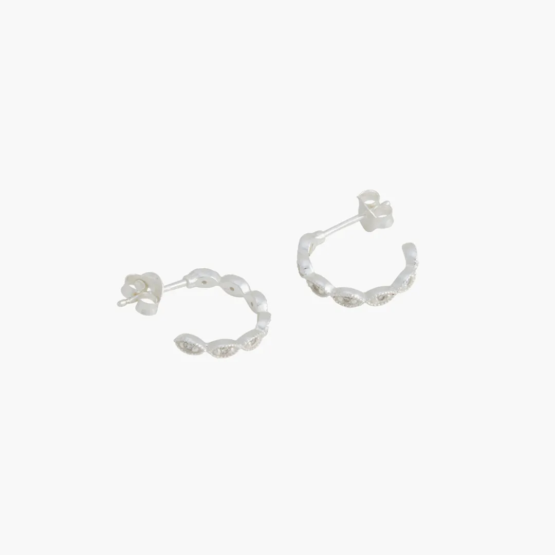 Fashion Créoles Argent Garanti et Oxydes de Zirconium Boucles D'Oreilles | Boucles D'Oreilles