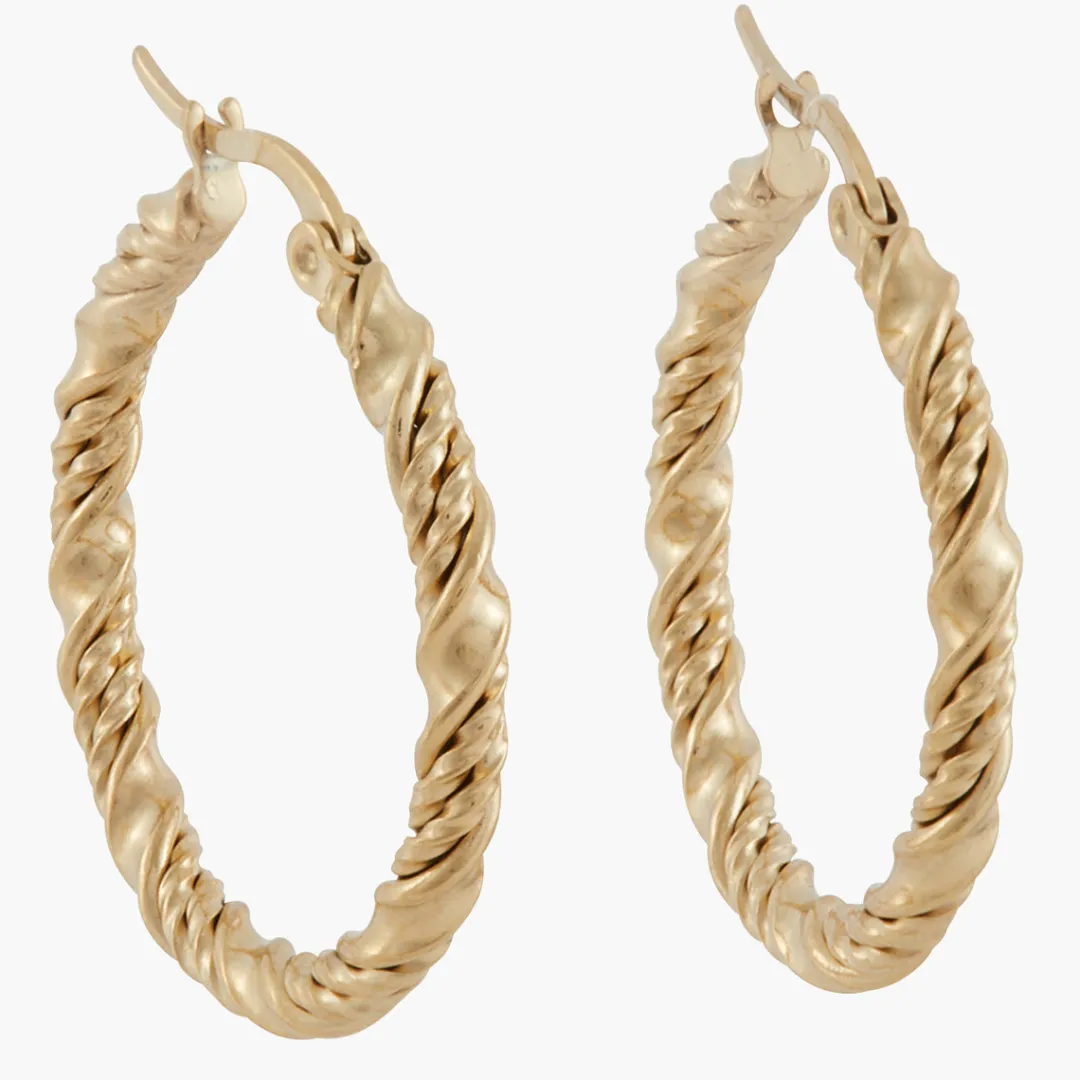Cheap Créoles fil torsadé en acier Boucles D’Oreilles | Boucles D'Oreilles