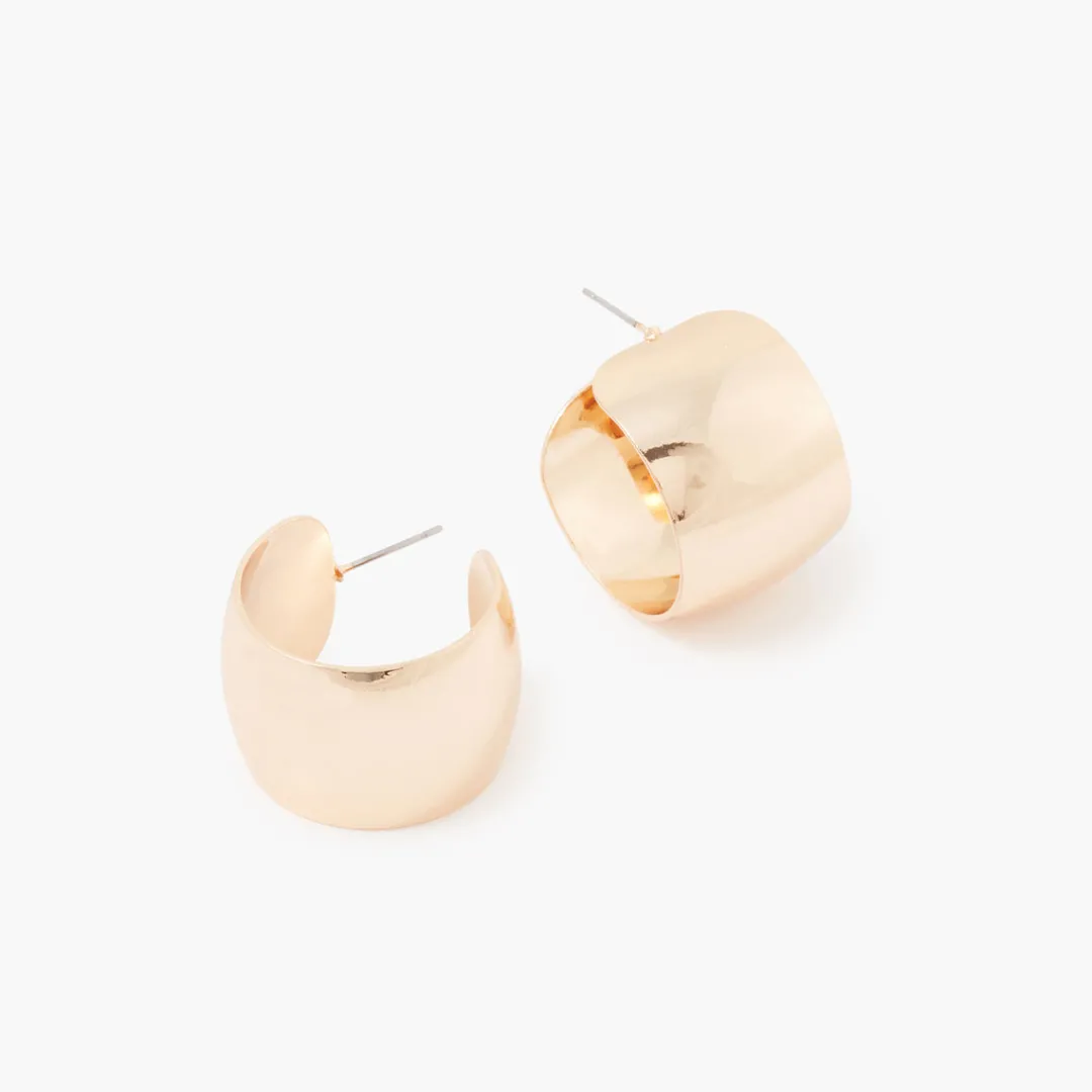 Online Créoles larges dorées Boucles D'Oreilles