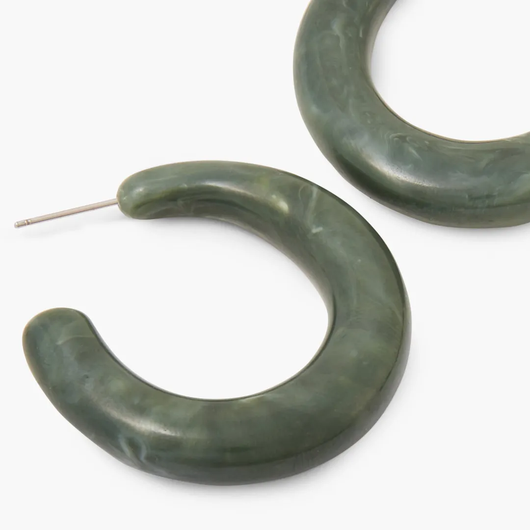 Discount Créoles épaisses résine Boucles D'Oreilles