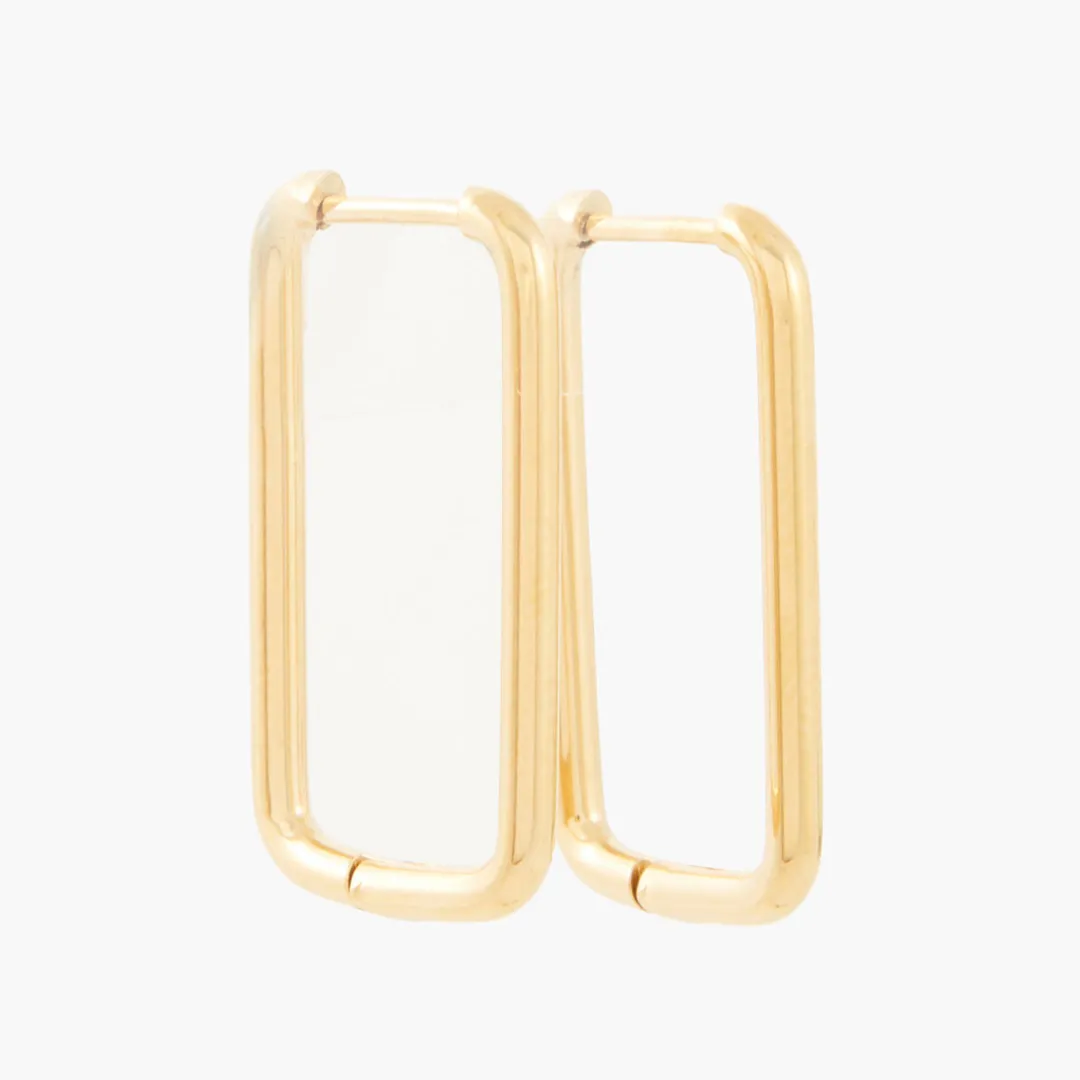 Store Créoles rectangulaire acier inoxydable Boucles D’Oreilles | Boucles D'Oreilles