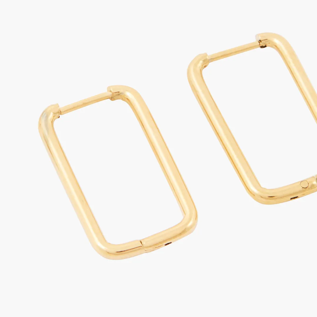 Store Créoles rectangulaire acier inoxydable Boucles D’Oreilles | Boucles D'Oreilles