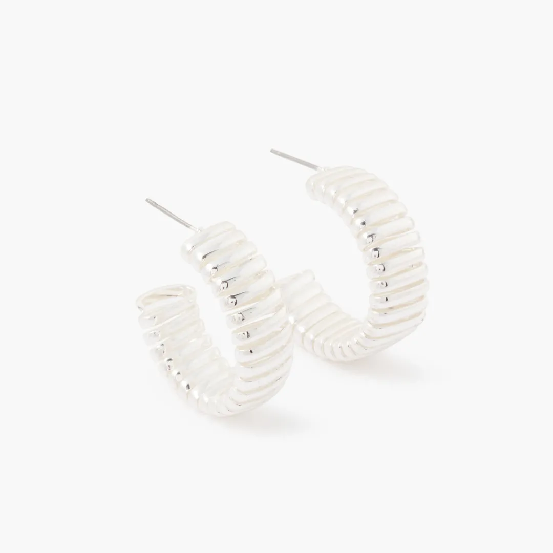 Cheap Créoles striées Boucles D'Oreilles