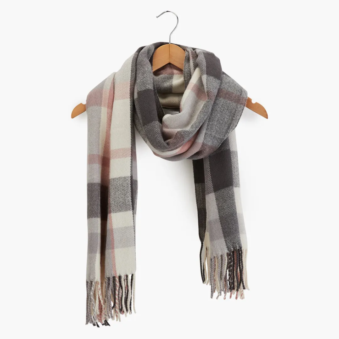 Best Sale Echarpe à carreaux et à franges Écharpes Et Ponchos