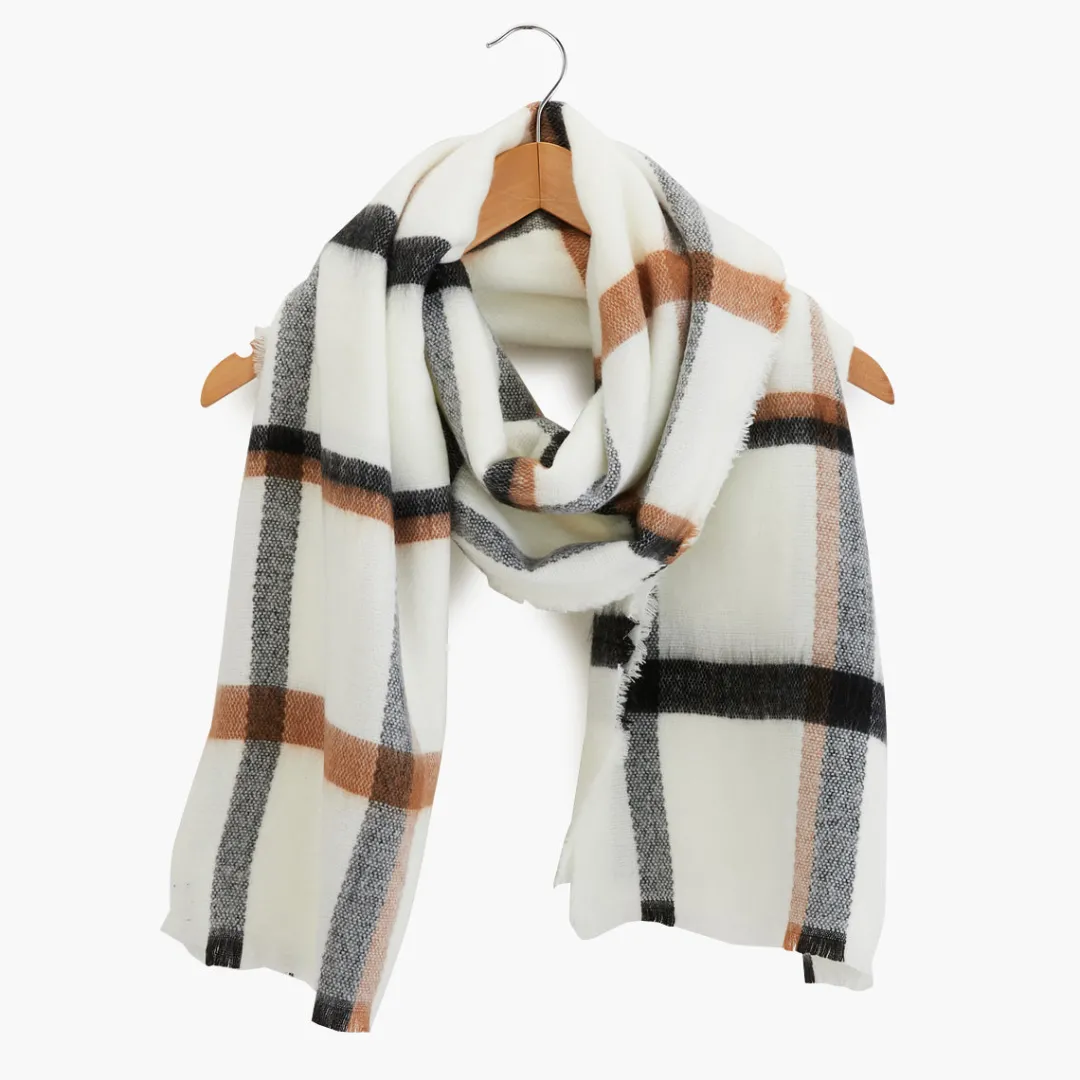 Store Echarpe à carreaux tricolore Écharpes Et Ponchos