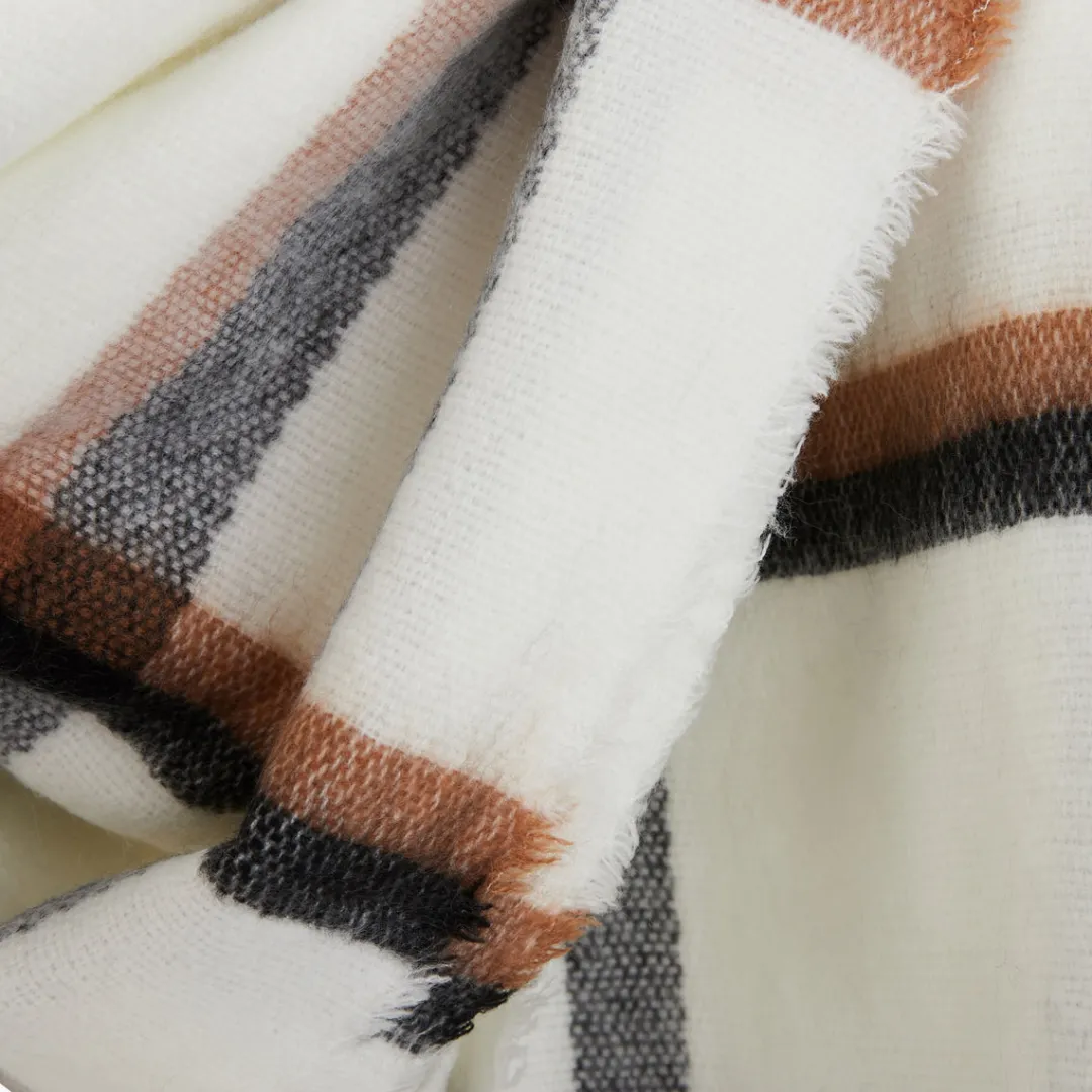 Store Echarpe à carreaux tricolore Écharpes Et Ponchos