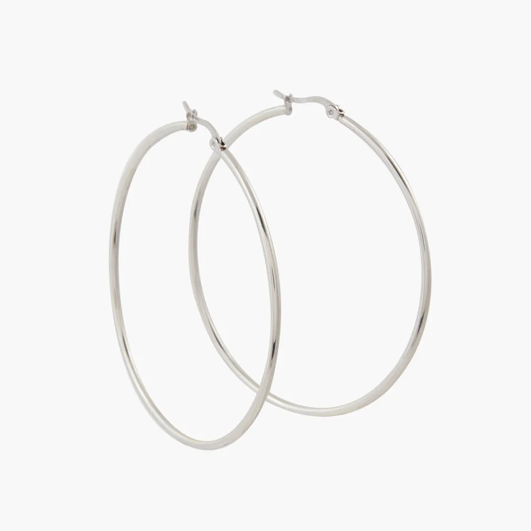 Hot Fines créoles en Acier Inoxydable - argenté Boucles D’Oreilles | Boucles D'Oreilles